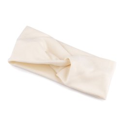 Dámská čelenka soft fleece křížená, barva 1 krémová světlá