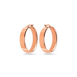 Široké kruhové náušnice 3cm Ella, růžové zlato, 14K IZ22462R