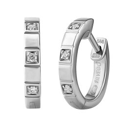 Silvego Diamantové náušnice kruhy Tanya v bílém zlatě s diamanty 0,05 ct - DNN3922EGWD