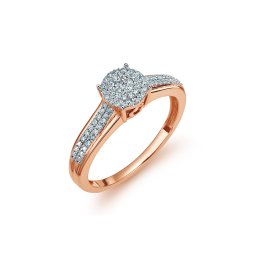 Luxusní briliantový zásnubní prsten Paola, růžové zlato 14K KU1631R