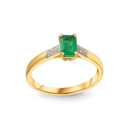 Smaragdový prsten 0,58 ct s diamanty Noelle IZBR1472
