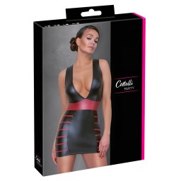 Cottelli Party - pruhovan, pilhav aty (ern-erven) - XL