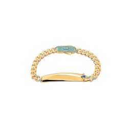 Modrý Monaco Chain Classic Plain Pavé lock bracelet 5mm pro chlapečka IZ31482N