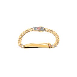 Dívčí Monaco Chain Classic Plain Pavé lock bracelet 5mm IZ31483N