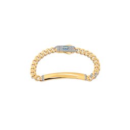 Dětský Monaco Chain Classic Plain Pavé lock bracelet 5mm s modrým detailem IZ31485N