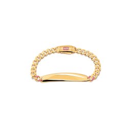 Dětský Monaco Chain Classic Plain lock bracelet 5mm s růžovými detaily IZ31488N