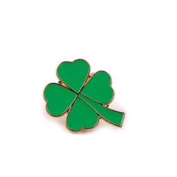 Brož / odznak květ, čtyřlístek, barva 4 zelená čtyřlístek