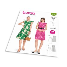 Střih Burda 5719 - Áčkové šaty s kulatým výstřihem