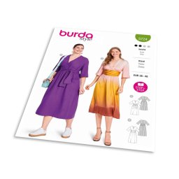 Střih Burda 5724 - Zavinovací šaty, midi šaty