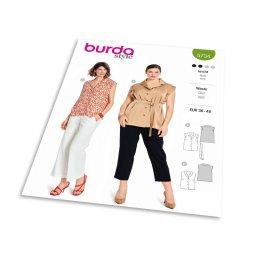 Střih Burda 5734 - Košile bez rukávu, propínací halenka