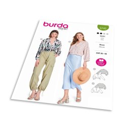 Střih Burda 5745 - Zavinovací halenka, halenka se stahováním v pase