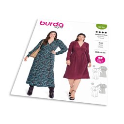 Střih Burda 5748 - Midi šaty s vsadkou