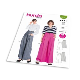 Střih Burda 5751 - Kalhoty se širokými nohavicemi, kalhotová sukně