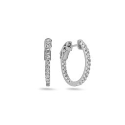 Náušnice s brilianty na vnější a vnitřní polovině, bílé zlato IZBR1460A