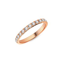 Dámský snubní prsten s diamanty 2,2mm, růžové zlato IZKR006R-F-BR