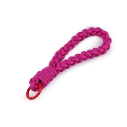 Splétaný přívěsek na mobil / klíčenka s karabinou, barva 1 pink