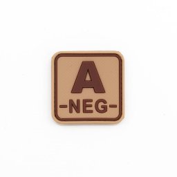 JACKETS TO GO nášivka krevní skupina A- NEG plast velcro DESERT