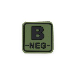 JACKETS TO GO nášivka krevní skupina B- NEG plast velcro ZELENÁ