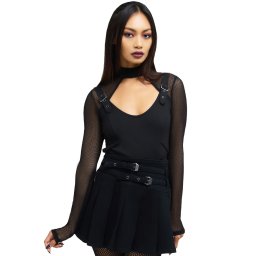 tričko dámské s dlouhým rukávem KILLSTAR - Techtrash - Black - KSRA011905