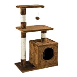 MenaVET Odpočívadlo a škrabadlo pro kočky Lucy 85 cm, hnědé 83008MV