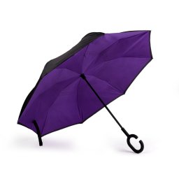 Obrácený deštník dvouvrstvý, barva 11 fialová purpura