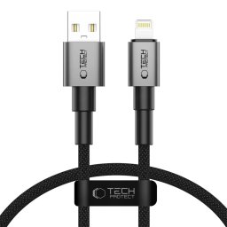 USB-A/Lightning kabel Tech-Protect UltraBoost DNA 12W/2,4A 25cm Iron Grey