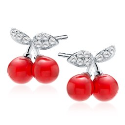 Lafira stříbrné náušnice Cherry Crystal Z2162