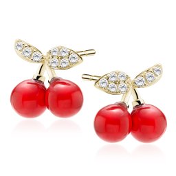 Lafira pozlacené stříbrné náušnice Cherry Z2162G