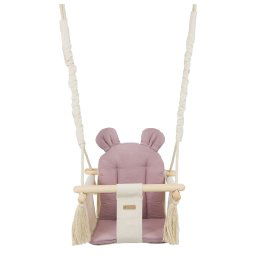 Dětská houpačka s bavlněným polstrováním a oušky cream pink