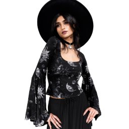 tričko dámské s dlouhým rukávem (top) KILLSTAR - Luminara - Black - KSRA011930