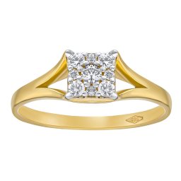 Silvego Zlatý prsten Myoki s Brilliance Zirconia ze žlutého 14kt zlata - FNNNF193RGY