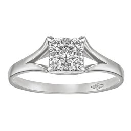 Silvego Zlatý prsten Myoki s Brilliance Zirconia z bílého 14kt zlata - FNNNF193BRGW