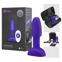 b-Vibe Rimming - fialov anln vibrtor s rotujcmi perlikami