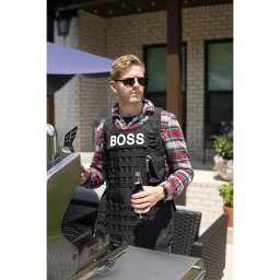 CALIBER GOURMET zástěra taktická BBQ s karabinou a otvírákem ČERNÁ