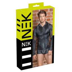 NEK - ern pnsk mikina s hadm vzorem a kapuc