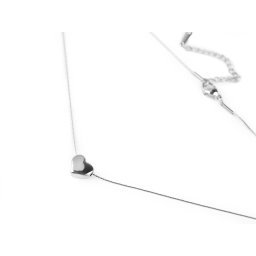 Náhrdelník z nerezové oceli srdce, barva 1 stříbrná