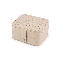 Malá šperkovnice srdce 9x11x6 cm, barva 1 béžová světlá zlatá