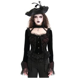 kabátek dámský (sako) DEVIL FASHION - Black and Red Romantic Gothic - CT252