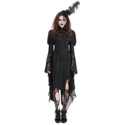 šaty dámské DEVIL FASHION - Black Vintage Gothic - SKT222