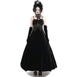 šaty dámské DEVIL FASHION - Black Gothic Retro - ESKT047