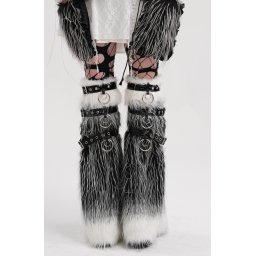 návleky na nohy DEVIL FASHION - Black and White Gothic Punk - AS193