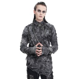 tričko pánské s dluhým rukávem DEVIL FASHION - Tie-Dye Distressed - TT281