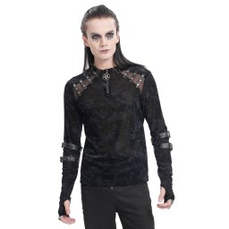tričko pánské s dlouhým rukávem DEVIL FASHION - Black Gothic Punk - TT282