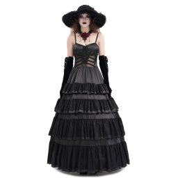 šaty dámské DEVIL FASHION - Black Gothic Sexy Retro - SKT22401