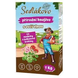 Sedlákovo ekologické přírodní hnojivo na muškáty a balkónové květiny s ovčí vlnou je nejkomplexnějším organickým hnojivem.