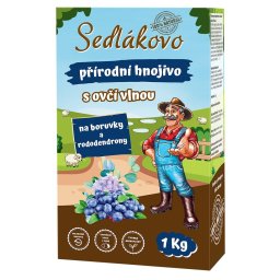 Sedlákovo ekologické přírodní hnojivo na borůvky a rododendrony s ovčí vlnou je nejkomplexnějším organickým hnojivem. Je určeno pro venkovní pěstování kyselomilných rostlin, zejména borůvky, muchovníky, azalky a rododendrony.