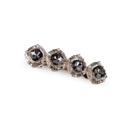 Francouzská spona do vlasů s broušenými kamínky, barva black diamond