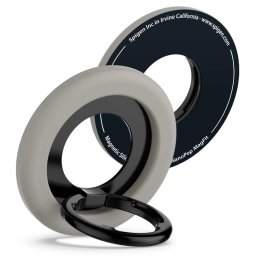 Spigen Nano Pop silikonový držák na telefon s MagSafe a prstenem - Truffle Grey