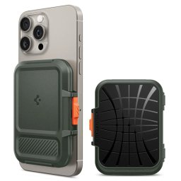 Spigen Lock Fit magnetický držák / MagSafe peněženka na karty - Military Green
