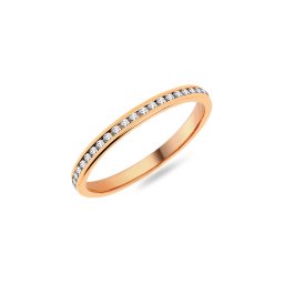Dámský snubní prsten s diamanty 2 mm, růžové zlato IZKR009R-F-BR